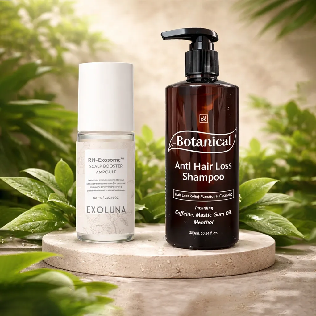 Package Exosomes Hair Growth Serum with Anti Hair Loss Shampoo 